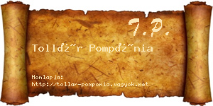 Tollár Pompónia névjegykártya